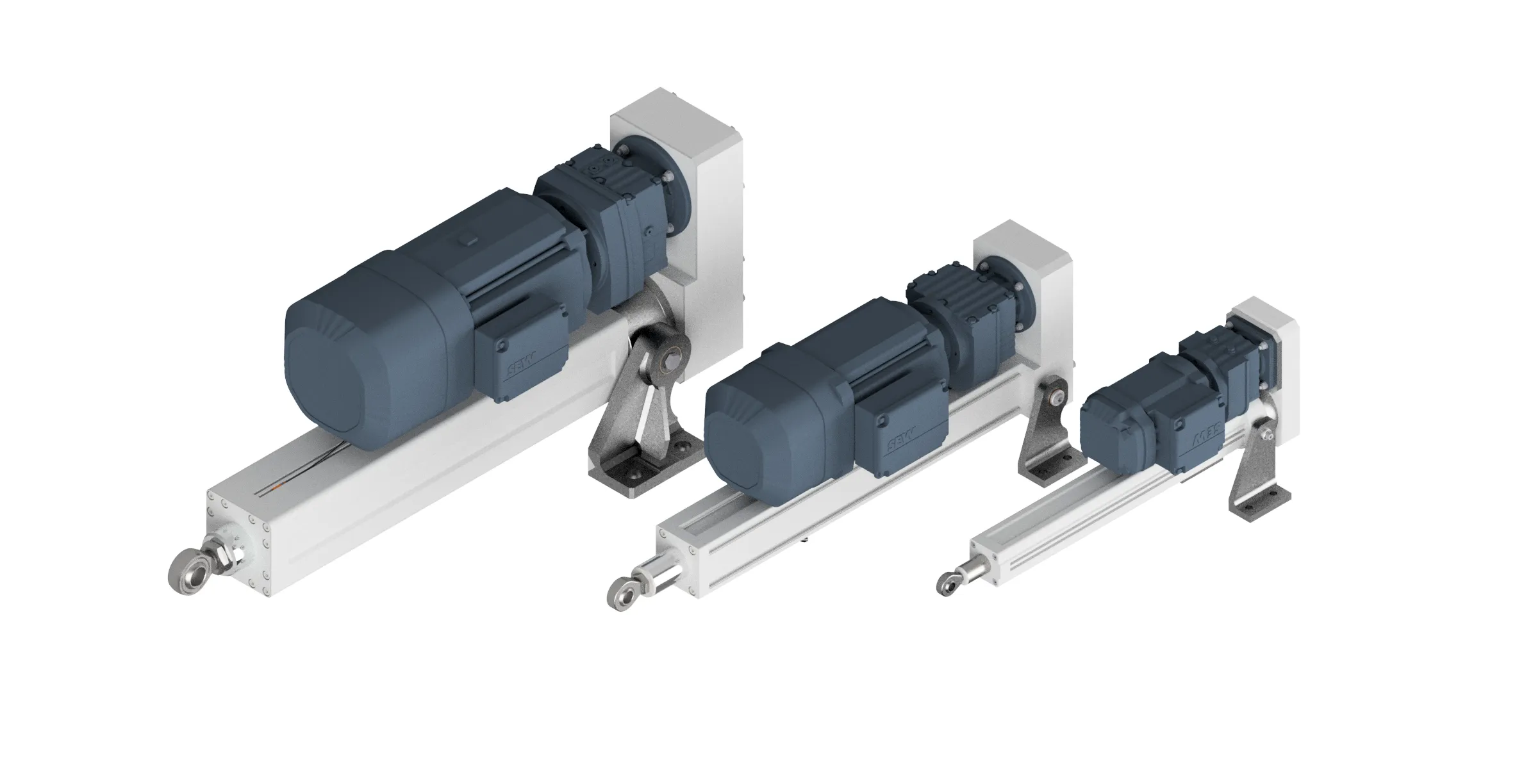 S+R-Elektrohubzylinder der Bauform X, Typ P, in den Baugrößen 5, 30 und 50 – Typenschild-Codes wie KV-5 XP, TV-30 XP oder KV-50 XP