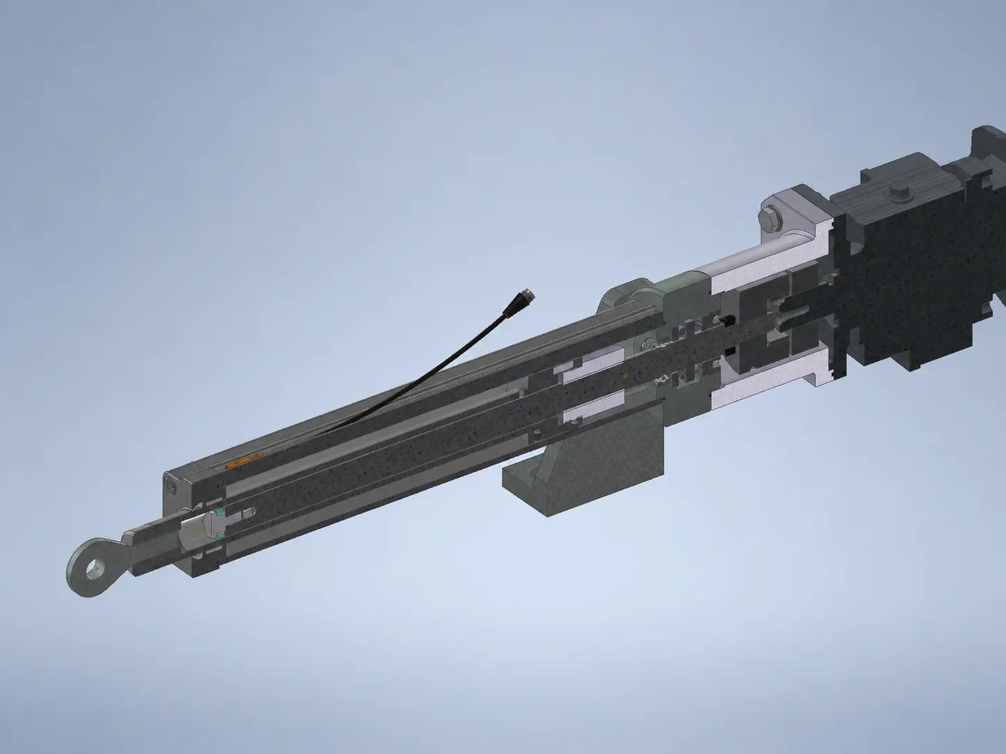 Cutaway view of an electric linear actuator