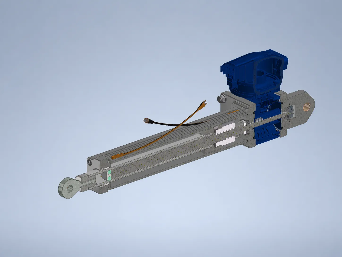 Cutaway view of a compact electric linear actuator