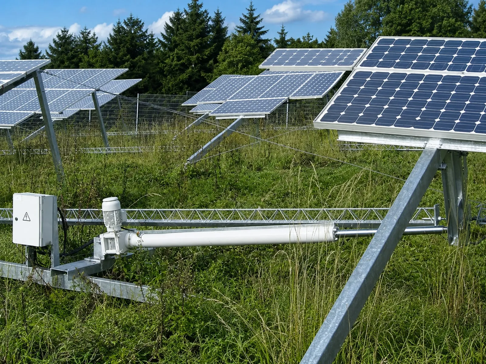 Elektrohubzylinder zur Nachführung von Photovoltaik-Modulen im Freifeld